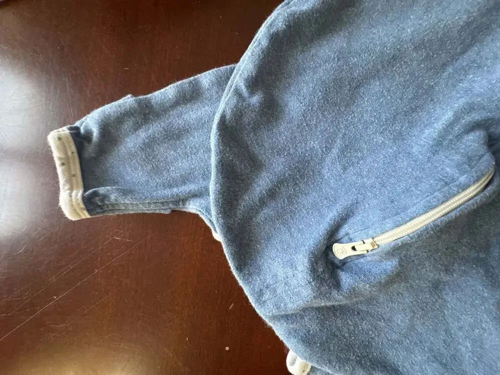SwaddleDesigns Transitional Swaddle Sack Wearable Blanket Medium Heathered Denim